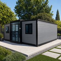 Maison conteneur à expansion rapide, double aile, pliable, mobile, en panneaux sandwich, 20ft 40ft, en acier, design moderne, pour usage hôtelier