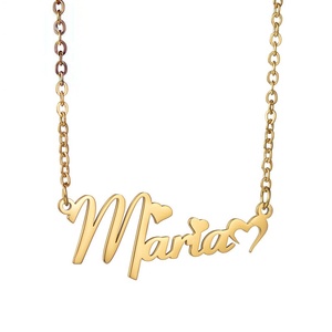 Wholesale Custom <b>Name</b> Necklace Stainless Steel 18K Gold Plated Irregular Heart Shaped <b>Name</b> Pendant Collar <b>Chain</b> Necklace - Product Image 6