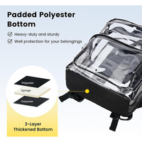 Sac à dos transparent de haute qualité personnalisé, grande capacité, sac de voyage, sac de rangement, sac à dos transparent en PVC imperméable