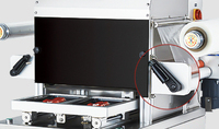 Machine d'emballage sous vide verticale DQ-330VSL avec découpe de film et scelleuse de barquettes pour l'emballage de poulet, de contenants alimentaires et de barquettes à emporter