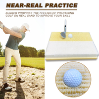 Tapis d'entraînement de golf portable en nylon avec poignée, simulateur de bunker à double mode (trappe de sable) avec simulation de fosses peu profondes et profondes