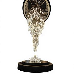 Lámpara de araña de arquitectura decorativa de vidrio hecha a mano ECOJAS, diseño arquitectónico para vestíbulo de <span class=keywords><strong>hotel</strong></span> Marquis Dubai Creek. - Product Image 1