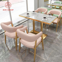 Ensemble de meubles de salon moderne et durable pour café, chaise et table en marbre, banc, canapé, banc de siège pour café
