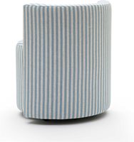 Hanyee Tabouret Ottoman Roulant en Lin Rayé Bleu avec Dossier, Tabouret Rond pour Salon, Tabouret de Coiffeuse