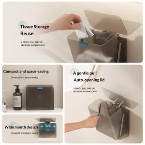 Poubelle suspendue de 2,6 L avec couvercle coulissant, <span class=keywords><strong>bac</strong></span> à compost scellé, poubelle pour cuisine, armoire, bureau, sous l'évier - Product Image 2