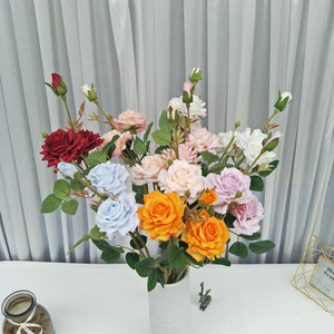 ดอกกุหลาบประดิษฐ์ Queyiyi ขนาด 64 ซม. หลากสี สำหรับตกแต่งงานแต่งงานในร่ม - Product Image 1