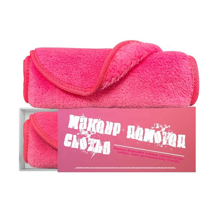 Gloway Moq10pcs Hot Sales Promotion Skin Care Tools Super Soft Pink Microfiber Face Cloth Makeup Removal Towel 