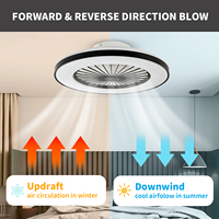 Ventilateur de plafond intelligent de style moderne avec télécommande, 24 vitesses, éclairage LED, profil bas, montage encastré