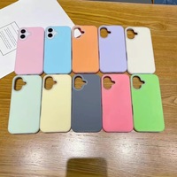 Coque de téléphone couleur bonbon souple en Silicone liquide épaissi pour iPhone 16 Plus 13 15 Pro Max Anti chute antichoc caméra protéger la couverture