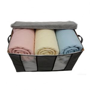 Thicken Non Woven Fabric Quilt Storage Bag Household Large Capacity Clothes Organizer Bag Quilt Storage Bag with <b>Double</b> Window - Product Image 3