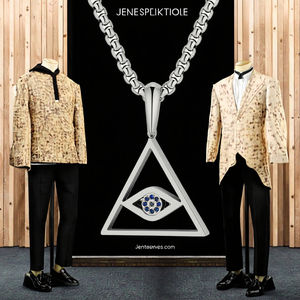 Collier pour homme <span class=keywords><strong>Alin</strong></span> Design en acier inoxydable plaqué or, pendentif croix poli avec pierres et yeux, bijoux en zircon, cadeau - Product Image 3