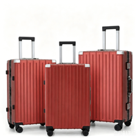 Ensemble de 3 valises rigides de luxe en aluminium et ABS+PC, avec cadenas TSA, logo personnalisé, incassables, pour la vente en gros