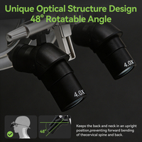 4X 5X 6X Dental Ergo Loupe Surgical Magnifying Glass with Light 2 Batteries 48 Degree TTL Ergo Loupe Flip-up Magnifying Glass