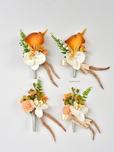 Ramillete <span class=keywords><strong>de</strong></span> Lirio <span class=keywords><strong>de</strong></span> Cala <span class=keywords><strong>para</strong></span> Novios, Flor <span class=keywords><strong>de</strong></span> Muñeca Estilo Europeo, Origen China, Degradado Naranja Amarillo <span class=keywords><strong>para</strong></span> Padres y <span class=keywords><strong>Invitados</strong></span> VIP - Product Image 2