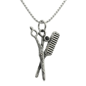 Collier pendentif ciseaux en acier inoxydable avec incrustation de pierres précieuses, style rétro punk, bijoux de mode pour homme, cadeau 280434 - Product Image 2