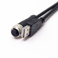 Cable USB a M12 Macho de 5 Pines, Conector de 5 Pines con 2m