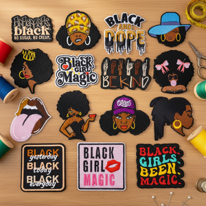 Patchs brodés Black Girl <span class=keywords><strong>Magic</strong></span>, Patchs thermocollants Afro Queen pour vêtements, Appliques Afro-américaines Melanin Dope, Vente en gros - Product Image 1