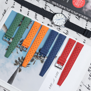 Bracelets de montre en caoutchouc silicone à faible MOQ d'usine, 18mm 20mm 22mm, étanches, pour montres de sport - Product Image 4