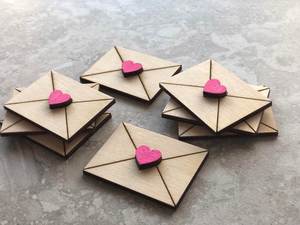 Supplier Valentine's Day Creative Household Wooden Love Letter Love Envelope for Husband <b>Wife</b> Wedding Anniversary Birthday Gift - Product Image 3