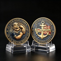 Pièce de monnaie de collection patriotique plaquée or 3D sur le thème marin, pièce de défi américaine pour les amateurs, vente en gros