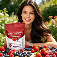 LUVVITA Gummies pour cheveux à la biotine, vitamines C & E et romarin – Favorise la santé de la peau et des ongles, complément pour la croissance des cheveux