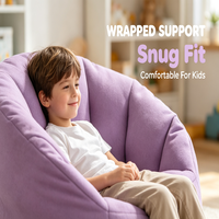 Fauteuil tubulaire crème minimaliste, forme ergonomique, revêtement en tissu technique imperméable, confortable, pour enfants et adultes, canapé lounge pour enfants et salon