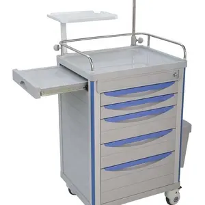 Produttori vendita diretta di ABS medico con ruote carrello di pronto soccorso per anestesia