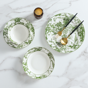 10 Zoll Hotel Moderne Keramik Glasierte Porzellan-Essteller Luxus-Hochzeits-Tellerset Langlebig Mikrowellengeeignet Spülmaschinenfest - Product Image 3