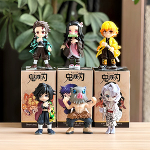 Figurine <span class=keywords><strong>Demon</strong></span> <span class=keywords><strong>Slayer</strong></span> en boîte mystère Tanjiro Nezuko Zenitsu Kanroji Mitsuri, modèle de poupée anime, ornement - Product Image 4