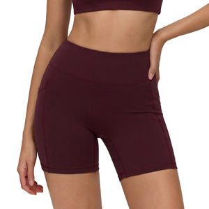 Nouveaux shorts de yoga moulants taille haute, pantalons de fitness sculptants pour l'abdomen, shorts de sport de course avec poches et effet galbant fessier - Product Image 5