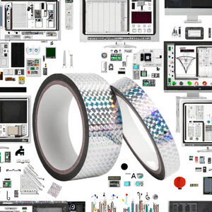 Cinta Adhesiva Holográfica Acrílica de Seguridad para Cajas de Regalo Decorativas Infantiles, Electrochapada, Brillante, Activada por Agua, con Efecto Láser - Product Image 3