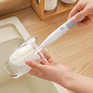 OEM Removable Long Handle Plastic Water Cup <b>Brush</b> Baby <b>Bottle</b> Cleaning <b>Brush</b> Milk <b>Bottle</b> Stain Wash Pot Kitchen Clean <b>Brush</b> - Product Image 1