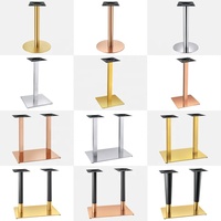 Pied de table robuste en fonte et acier inoxydable doré, design moderne et luxueux, pour mobilier de café, restaurant, salle à manger, style tulipe