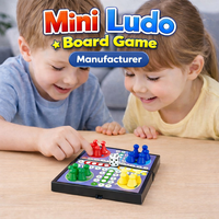 Jeu de société Ludo pour enfants avec boîte de rangement pliable, personnalisable pour événement promotionnel, cadeau publicitaire, approvisionnement direct usine, MOQ 10K