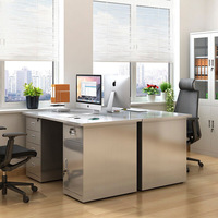 Bureau d'ordinateur en acier inoxydable sur mesure avec tiroir sécurisé à verrouillage pour hôpital, atelier et bureau