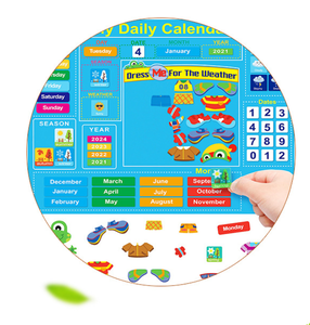 Calendario Diario Sensorial Montessori, Tablero de Fieltro, Centro de Aprendizaje Circular, Preescolar, Clima, Estaciones, Juego de Historias - Product Image 3