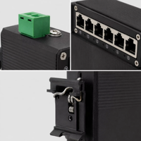 Switch de Red Industrial de 5 Puertos 10/100Mbps Directo de Fábrica, IP40, DC 9-57V, Amplio Rango de Alimentación PoE, para Uso en Seguridad CCTV