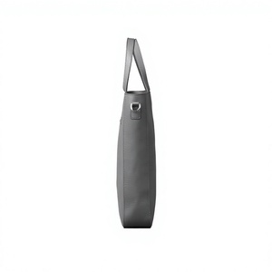 ELYSIAN INDUSTRIES Bolso Tote Moderno Unisex de Cuero Genuino, Color Gris Sólido, Cierre de Cremallera, Correa Ajustable, Compartimento Interior Resistente - Product Image 2