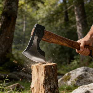 Professional Eco-friendly <b>Wood</b> Handle <b>Axe</b> High Carbon Steel Forged Hatchet Traditional <b>Wood</b> Chopping <b>Axe</b> with Hickory Handle OEM - Product Image 5