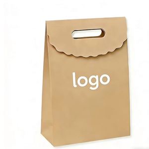 Customizable Kraft Paper Bags with Die-cut Handles for Personalized Designs, Ideal for <b>Packaging</b> Pastries and Handicrafts. - Product Image 1