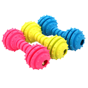 Jouets pour animaux de compagnie en caoutchouc en forme d'haltères, jouets à mâcher de qualité pour chats et chiens - Product Image 1