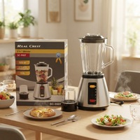 Mixeur de cuisine 2-en-1 multifonctionnel, broyeur électrique domestique pour jus de fruits, smoothies et glace pilée - Vente en gros