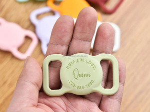 Chó nhận dạng thẻ Silicone ID <span class=keywords><strong>tag</strong></span> khắc nhãn thép không gỉ khắc với mã <span class=keywords><strong>QR</strong></span> tấm nhận dạng thẻ không khí - Product Image 3