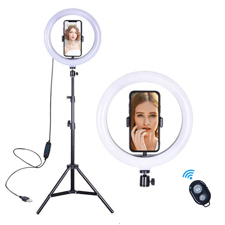 Professional live show tik tok broadcast ring fill light lamp 10W 10inch photo studio selfie led ring light with tripod stand