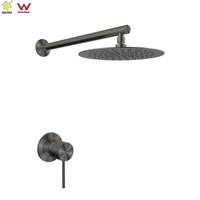 Mitigeur de douche rond en acier inoxydable 316 de qualité marine, ensemble de douche extérieur à fonction unique