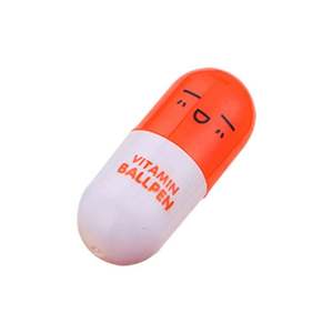 Promotional Novelty Small Retractable Capsule Pill Shape Cute Ballpoint <b>Pen</b> Vitamin Ballpen for Kids - Product Image 2