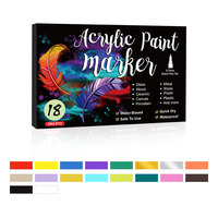Boîte en plastique pour dessin, marqueurs à double pointe en acrylique triangulaires, marqueurs permanents imperméables pour l'art