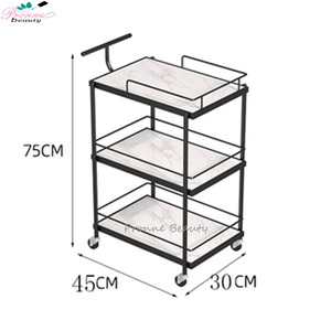 Carrito <span class=keywords><strong>de</strong></span> Peluquería Blanco con 3 Bandejas <span class=keywords><strong>de</strong></span> Almacenamiento, Soporte para <span class=keywords><strong>Secador</strong></span> <span class=keywords><strong>de</strong></span> Pelo, Carrito para Spa <span class=keywords><strong>de</strong></span> Pies - Product Image 6