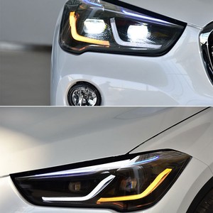 Conjunto <span class=keywords><strong>de</strong></span> Faros Delanteros para <span class=keywords><strong>BMW</strong></span> <span class=keywords><strong>X1</strong></span> 2016-2019 F48 F49, Configuración Alta, Modificados con LED DRL y Proyector - Product Image 4