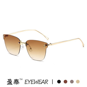 แว่นกันแดดทรงแคทอาย ยี่ห้อ Yingtai กรอบโลหะไร้ขอบ ป้องกันรังสียูวี 400 แฟชั่นสำหรับผู้หญิง - Product Image 2
